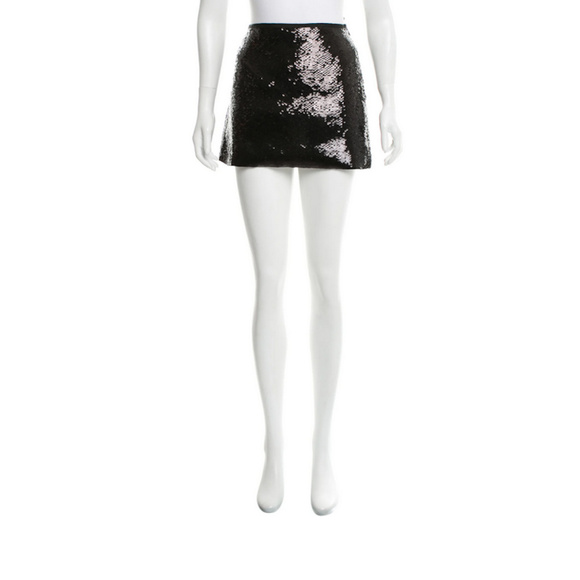 Flawless Theory Black Sequin Mini Skirt $295 - Picture 3 of 8
